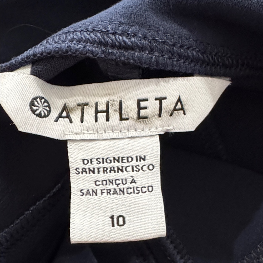 NWOT Athleta Endless High Rise Navy Pull On Straight Ankle Pant Size 10 - Picture 11 of 14